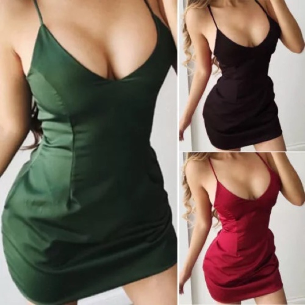 Green ‘satin’mini dress